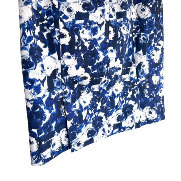 MM Lafleur The Cobble Hill Floral Print Cotton Pencil Skirt Blue Navy White 10 - Picture 7 of 13